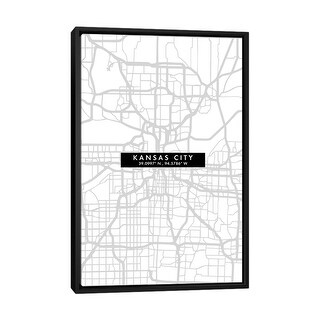 iCanvas "Kansas City, Map Minimal Style" by WallDecorAddict Framed